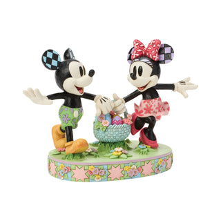 Jim Shore Disney Traditions: Mickey & Minnie Easter Basket Figurine sparkle-castle