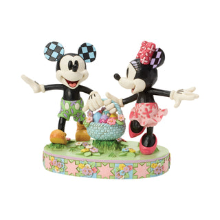 Jim Shore Disney Traditions: Mickey & Minnie Easter Basket Figurine sparkle-castle