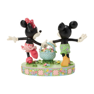 Jim Shore Disney Traditions: Mickey & Minnie Easter Basket Figurine sparkle-castle
