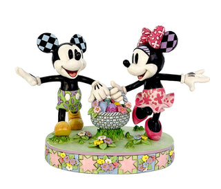 Jim Shore Disney Traditions: Mickey & Minnie Easter Basket Figurine sparkle-castle