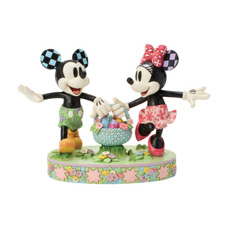Jim Shore Disney Traditions: Mickey & Minnie Easter Basket Figurine sparkle-castle