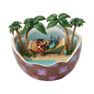 Jim Shore Disney Traditions: Lilo & Stitch in Coconut Figurine sparkle-castle