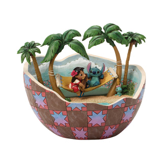Jim Shore Disney Traditions: Lilo & Stitch in Coconut Figurine sparkle-castle