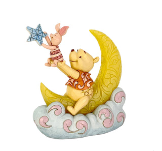Jim Shore Disney Traditions: Pooh & Piglet LED Moon Figurine sparkle-castle