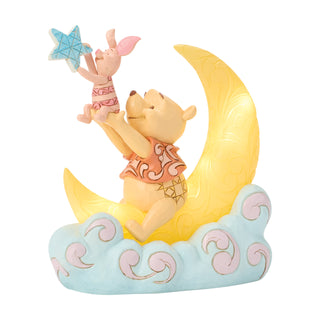 Jim Shore Disney Traditions: Pooh & Piglet LED Moon Figurine sparkle-castle