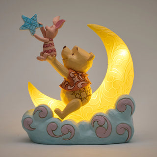 Jim Shore Disney Traditions: Pooh & Piglet LED Moon Figurine sparkle-castle