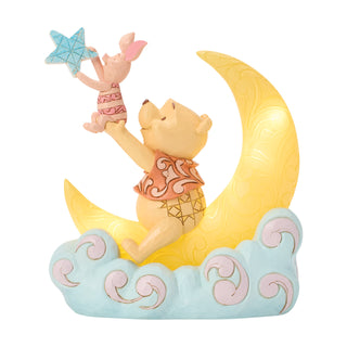 Jim Shore Disney Traditions: Pooh & Piglet LED Moon Figurine sparkle-castle