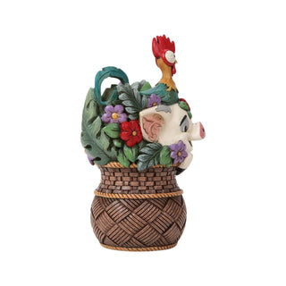 Jim Shore Disney: Pua & Hei Hei Flower Basket Figurine