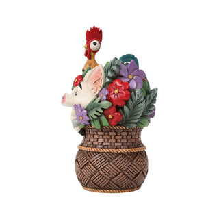 Jim Shore Disney: Pua & Hei Hei Flower Basket Figurine