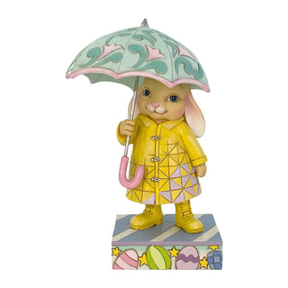 Jim Shore Heartwood Creek: Easter Bunny with Umbrella Figurine sparkle-castle