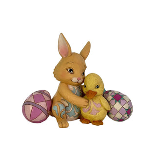 Jim Shore Heartwood Creek: Easter Bunny Hugging Duckling Figurine
