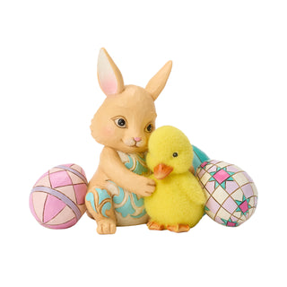 Jim Shore Heartwood Creek: Easter Bunny Hugging Duckling Figurine