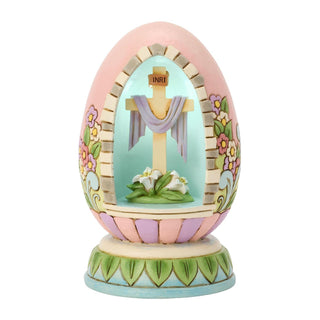 Jim Shore Heartwood Creek: Easter Rejoice LED Egg Diorama Figurine