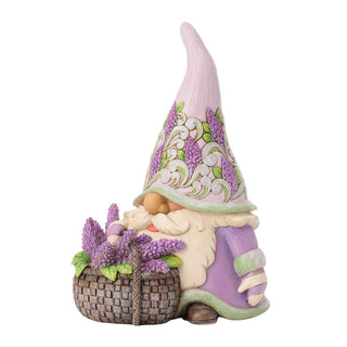 Jim Shore Heartwood Creek: Gnome with Basket of Lilac Fig Figurine