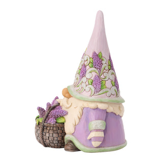 Jim Shore Heartwood Creek: Gnome with Basket of Lilac Figurine sparkle-castle