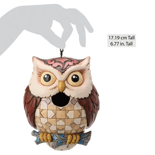 Jim Shore Heartwood Creek: Owl Birdhouse sparkle-castle