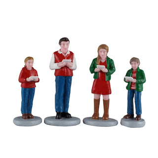 Lemax Caddington Village Accessory: Caroling Family, Set of 4