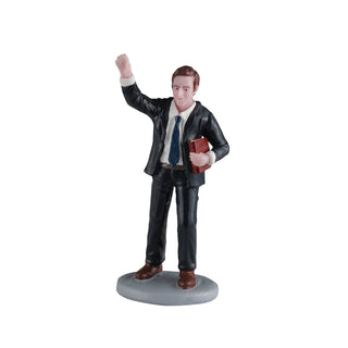 Lemax General Products Village Accessory: Pastor Waving sparkle-castle