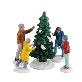 Lemax Caddington Village Accessory: Our Perfect Tree, Set of 5
