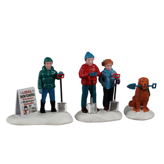 Lemax Vail Village Accessory: Neighborhood Snow Shovelers, Set of 3 sparkle-castle