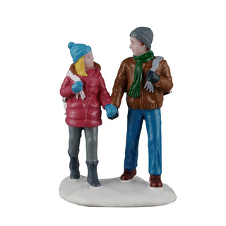 Lemax Vail Village Accessory: Skating Date sparkle-castle