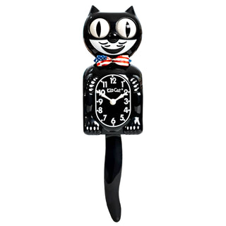 Classic Black Stars & Stripes Kit-Cat Klock sparkle-castle
