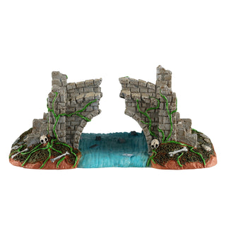 Lemax Spooky Town Halloween Village Accessory: Broken Bridge sparkle-castle