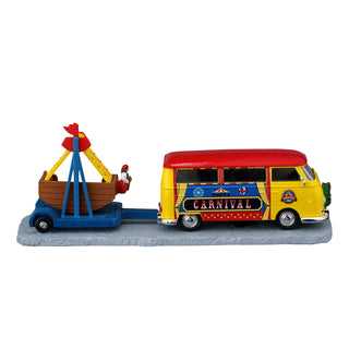 Lemax Carnival Village Accessory: Towing Van With Carnival Ride