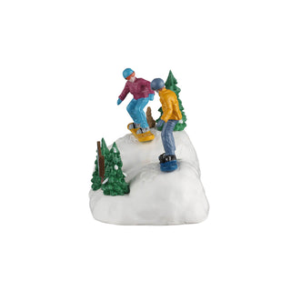 Lemax Vail Village Accessory: Snowboarding Practice sparkle-castle