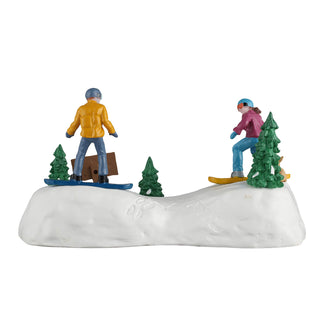Lemax Vail Village Accessory: Snowboarding Practice sparkle-castle