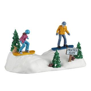 Lemax Vail Village Accessory: Snowboarding Practice sparkle-castle