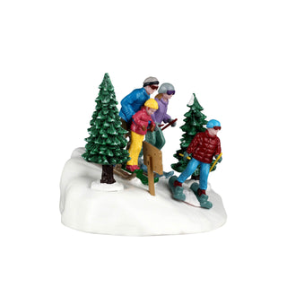 Lemax Vail Village Accessory: Family Ski Day sparkle-castle