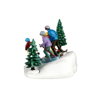 Lemax Vail Village Accessory: Family Ski Day sparkle-castle