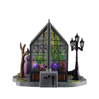 Lemax Spooky Town Halloween Village Accessory: Agatha's Greenhouse sparkle-castle