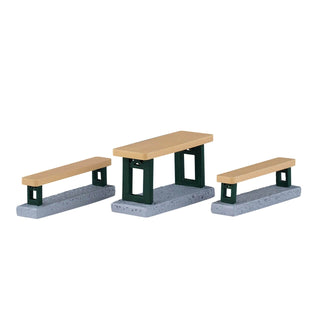 Lemax General Products Village Accessory: Picnic Benches, Set of 3