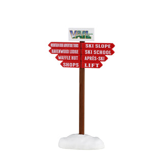 Lemax Vail Village Accessory: Ski Slope Sign sparkle-castle