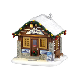 Lemax Vail Village: Ski & Snowboard School sparkle-castle