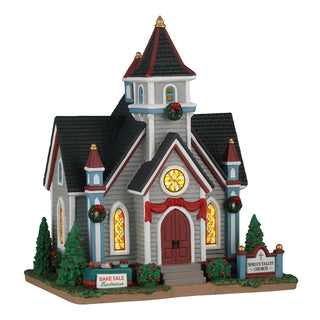 Lemax Caddington Village: Spruce Valley Church sparkle-castle