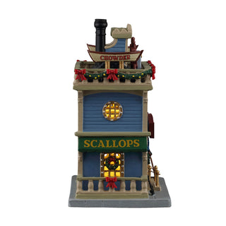 Lemax Caddington Village: The Tackle House Seafood Restaurant sparkle-castle
