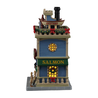 Lemax Caddington Village: The Tackle House Seafood Restaurant sparkle-castle