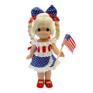 Precious Moments 250th Anniversary Patriotic Girl, 12 inch Doll sparkle-castle