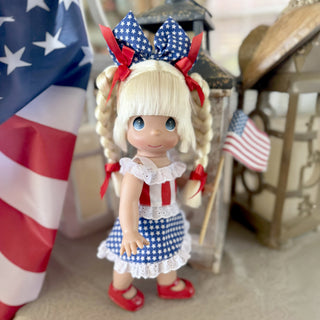 Precious Moments 250th Anniversary Patriotic Girl, 12 inch Doll sparkle-castle