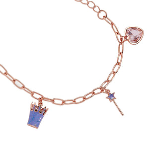 Alex and Ani: The Wizard of Oz™ Good Witch Charm Bracelet: Rose Gold sparkle-castle