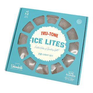 Ice Lites Set, Frosted Clear Globe, 12 Bulb String Lights, C7