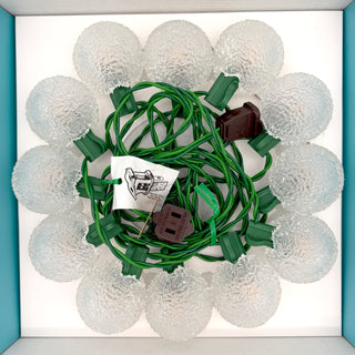 Ice Lites Set, Frosted Clear Globe, 12 Bulb String Lights, C7