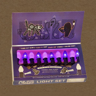 Halloween Classic Light Set, Black Cat 2-Color, 10 Bulb String Lights, C7