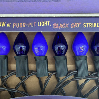 Halloween Classic Light Set, Black Cat 2-Color, 10 Bulb String Lights, C7 sparkle-castle