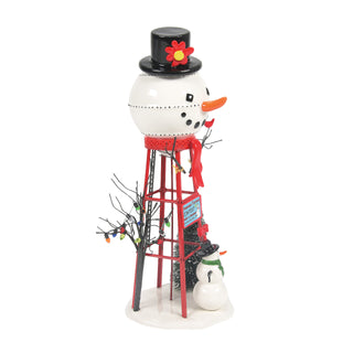 Department 56 Cross Product Village Accessory: Snowman Water Tower Figurine sparkle-castle