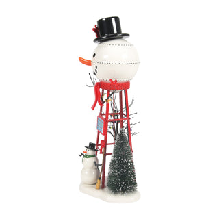 Department 56 Cross Product Village Accessory: Snowman Water Tower Figurine sparkle-castle