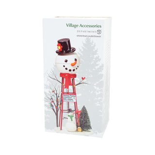 Department 56 Cross Product Village Accessory: Snowman Water Tower Figurine sparkle-castle